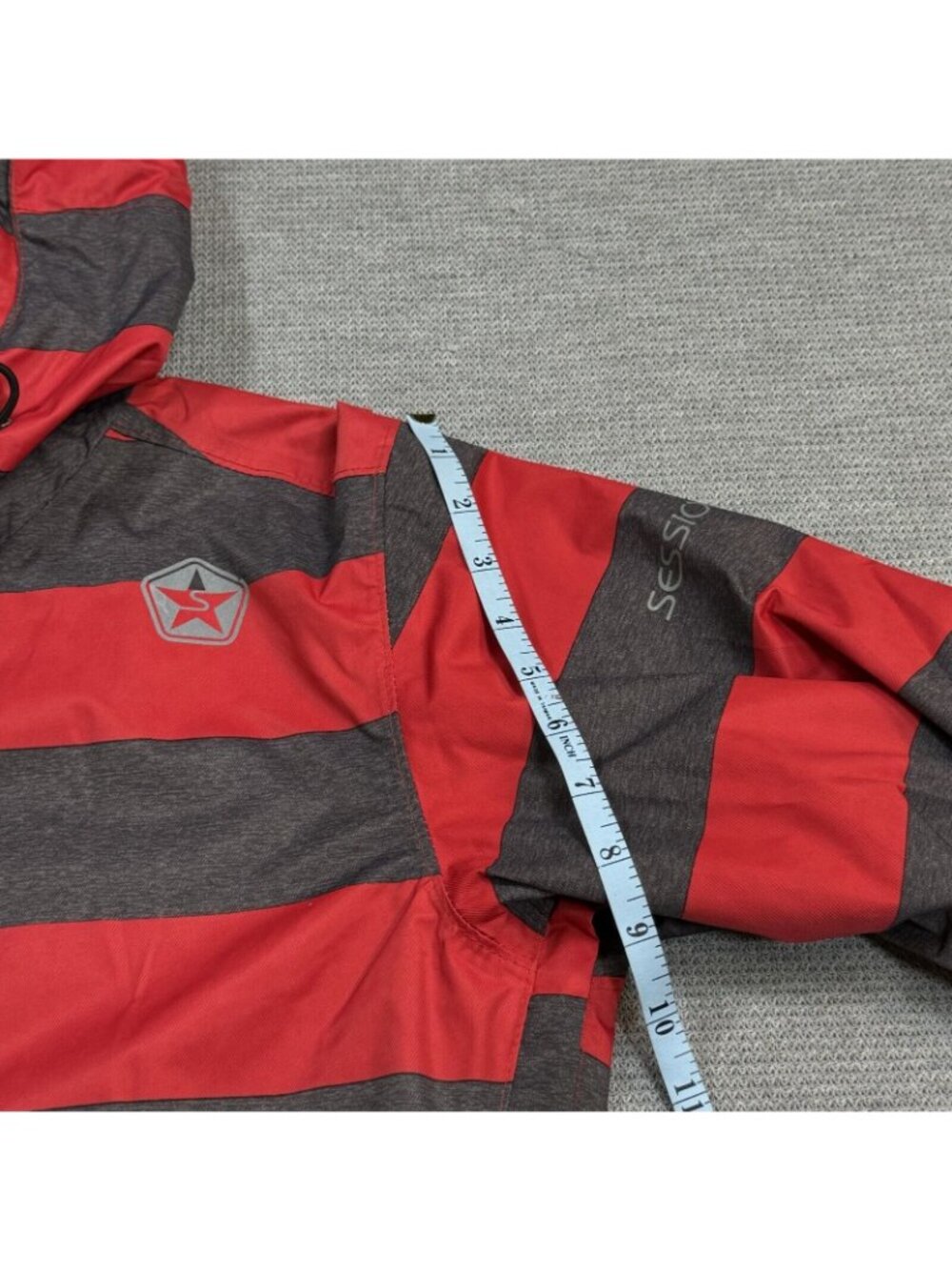 Sessions Terrain Snowboard Coat Womens Size S Recco Jane Heather Red Gray Stripe - Picture 14 of 16